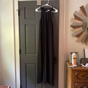 Black linen Long dress